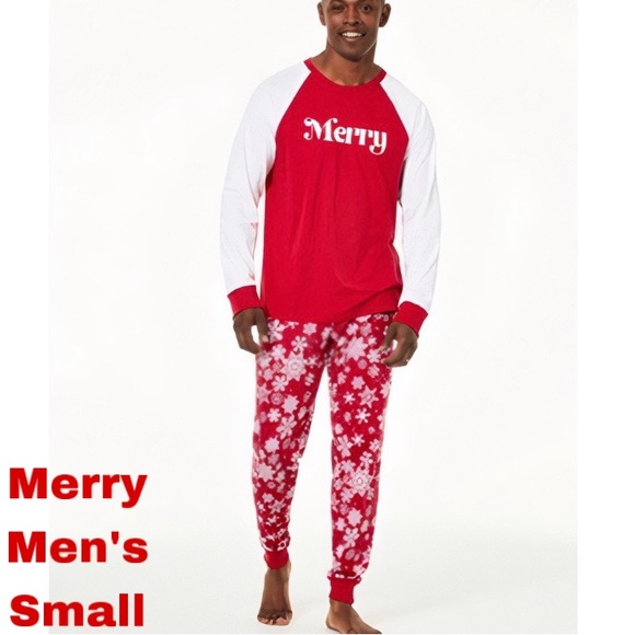 S-Macy's “Family PJ’s” Merry Snowflakes Pajamas Set-Men’s NWT - Picture 1 of 4